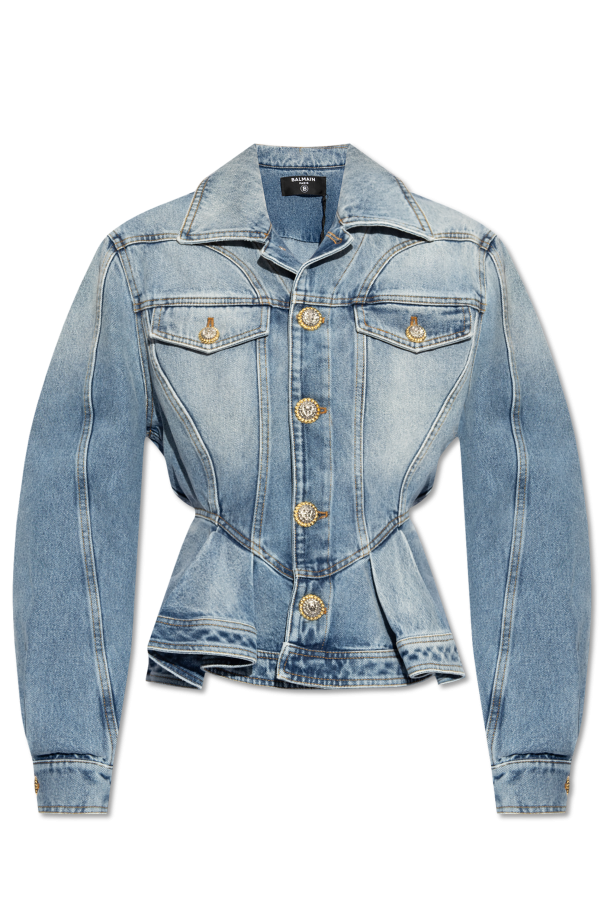 Peplum jeans jacket best sale